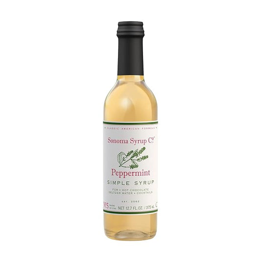 Sonoma Syrup Co. Peppermint Infused Simple Syrup 12.7 fl oz | for Coffee, Cocktails, and Cooking | Hand Crafted in the USA