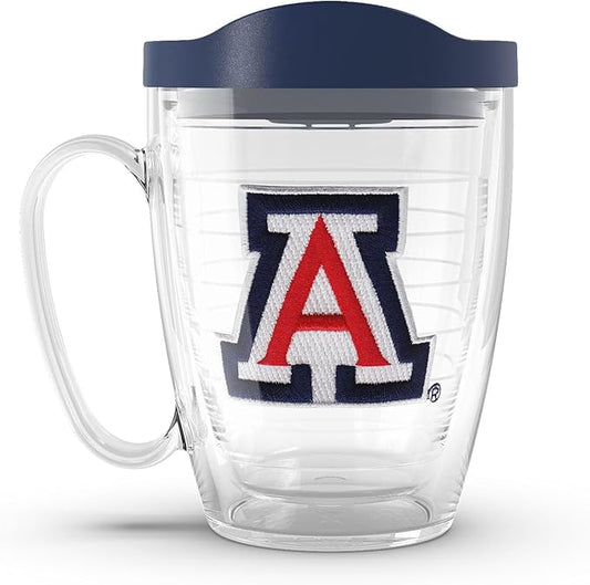 Tervis Made in USA Double Walled University of Arizona Wildcats Insulated Tumbler Cup Keeps Drinks Cold & Hot, 16oz Mug, Emblem