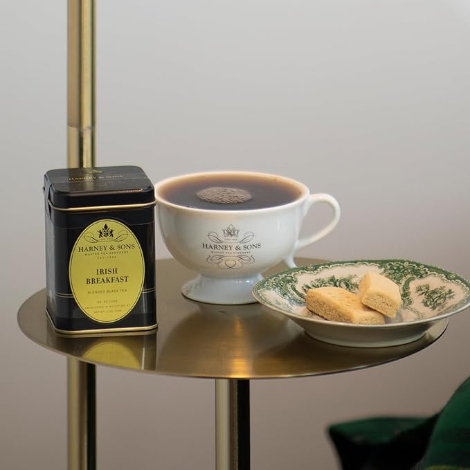 Harney and Sons Irish Breakfast Tea | 4oz Tin 100% Assam Black Tea Loose Leaf, Bold Breakfast Tea