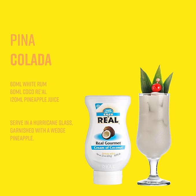 Coco Reàl, Cream of Coconut, 16.9 FL OZ Squeezable Bottle, Individually Boxed (Pack of 2)