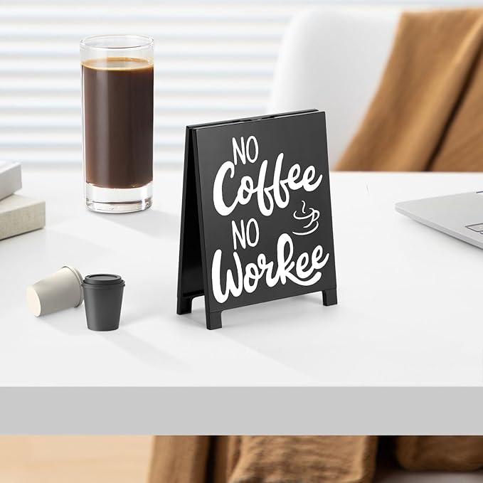No Coffee No Workee Desk Decor Sign Retro Coffees Shop Table Display for Coffee Station Home Office Kitchen Bar Cafe Counter Bookshelf Christmas Gift for Coffees Lovers Barista Friends