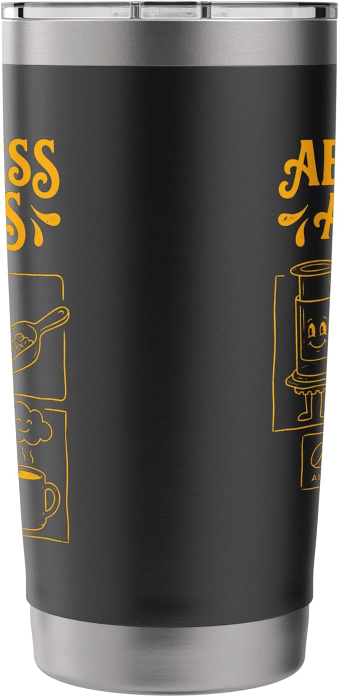 Kawaii Coffee Brewing Characters Shirts AeroPress Addicts Stainless Steel Insulated Tumbler