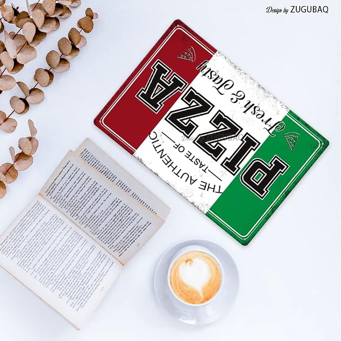 Pizza Tin Signs Vintage Metal Sign Funny Food Art Printing Poster Wall Decor for Home Kitchen Bar Restaurant Cafe Pub Indoor Outdoor 12x8 Inch Hanging Plaque - Image 4