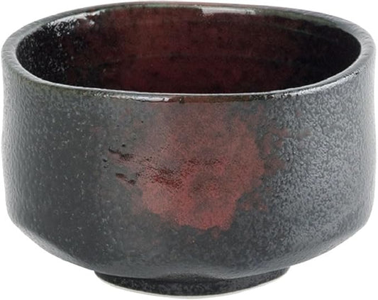 Japanese Traditional Handcrafted Matcha Chawan Tea Bowl Cup Ceremony Tableware Pottery (Kurosuna Benikeshou)