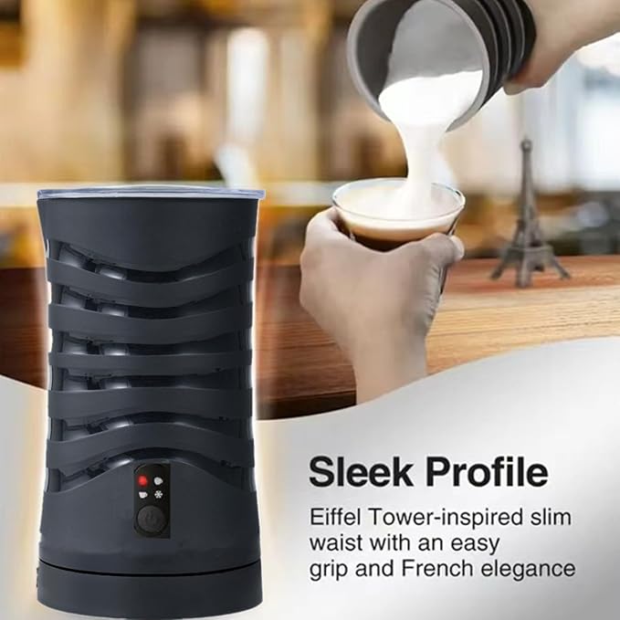 Milk-Frother, 4-in-1 Milk-Steamer-and-Frother, Hot & Cold Foam Milk Warmer with Temperature Control, Auto Shut-Off Frothers for Coffee, Latte, Cappuccino, Macchiato