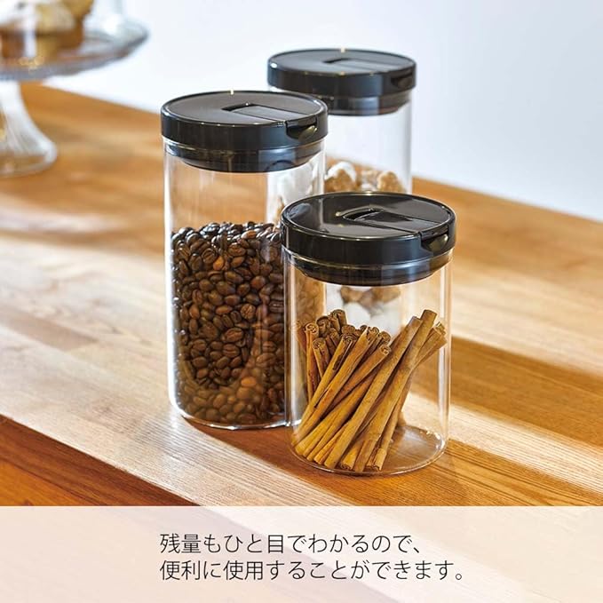 HARIO MCNR-200-B Coffee Canister M, Black