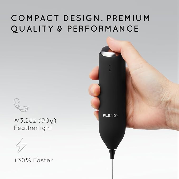 Rechargeable Milk Frother Handheld, Coffee Frother Handheld with USB-C Charging Stand, Electric Drink Mixer Handheld, Mini Electric Whisk Frother for Coffee, Matcha, etc