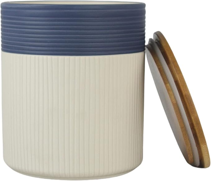 10 Strawberry Street Luca Ombre Matte Blue/White Embossed 3 Piece Canister Set