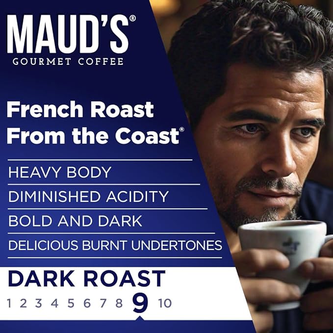 Maud's French Roast Coffee Pods, 200 ct, Dark Roast Coffee in Single Serve Pods – 100% Arabica Coffee, Compatible with Keurig K Cups Maker
