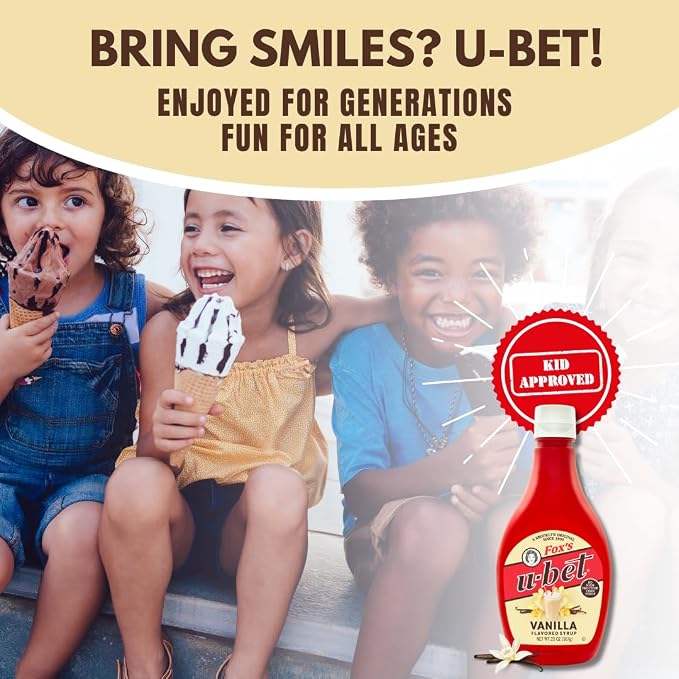FOX’S U-BET Syrup Bottle – Brooklyn Original Since 1900, Thick, No High Fructose Corn Syrup, Kosher Certified, Fat Free, For Egg Creams, Coffee, Milkshakes & Desserts, 20 oz (2-Pack, Vanilla) - Image 8