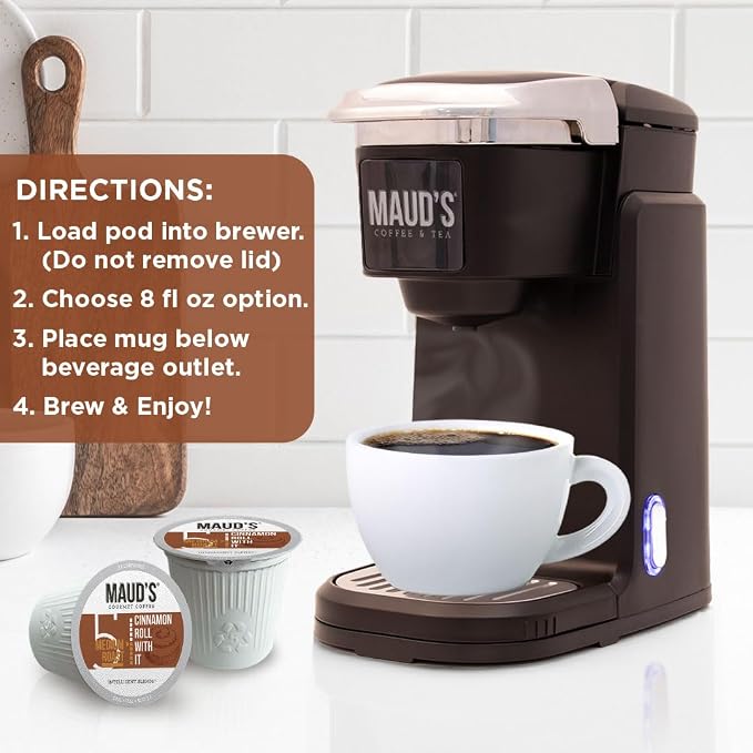 Maud's Cinnamon Roll Flavored Coffee Pods, 50 ct, Medium Roast Flavored Coffee in Single Serve Pods – 100% Arabica Beans, Compatible with Keurig K Cups Maker - Image 5
