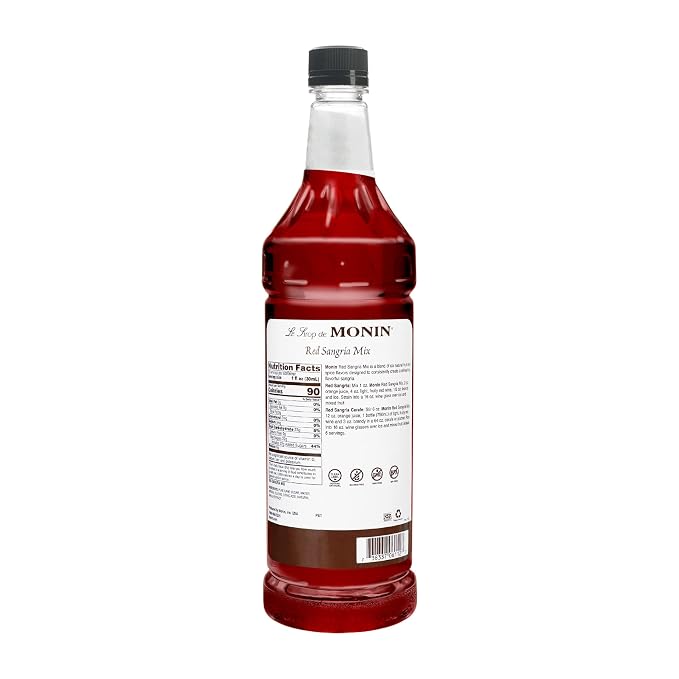 Monin Flavored Syrup, Red Sangria Mix, 33.8-Ounce Plastic Bottle (1 liter) - Image 2