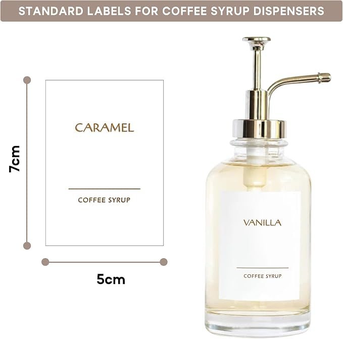 KYONANO 84 Coffee Syrup Labels for Coffee Bar Accessories, Elegant Pattern Décor for Coffee Station, Waterproof Coffee Labels for Coffee Syrup Dispenser & Bottle Organization - Image 2