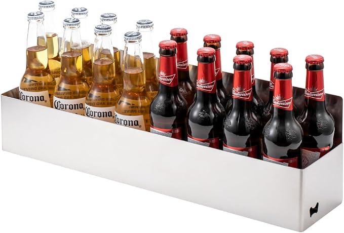 FlagShip Speed Rail 22 Inch Stainless Steel Liquor Bottle Holder Wall Mounted Syrup Rack Bottle Storage for Bar,Kitchen,Coffee Station - Image 4