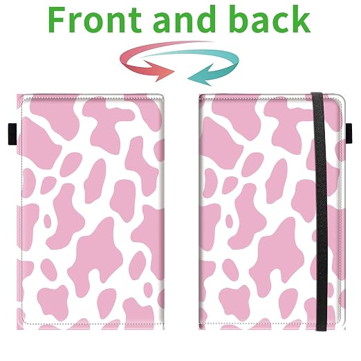 Server Books for Waitress, 5x9 Inch Waitstaff Server Order Pads, 11 Large Pockets, Cute PU Leather Waitress Book Server Wallet with Elastic Band Fit Server Apron,Pink Cow Prints - Image 2