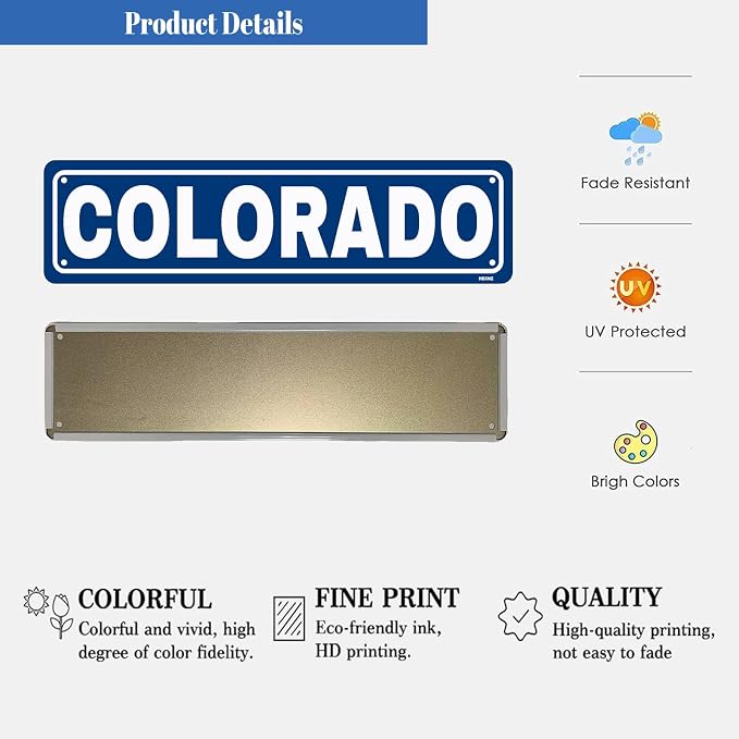 Colorado Sign Road Decor Metal Tin Signs Street Road Sign for Cafes Bar Pub Beer Club Wall Home Decor 16X4 Inches - Image 3