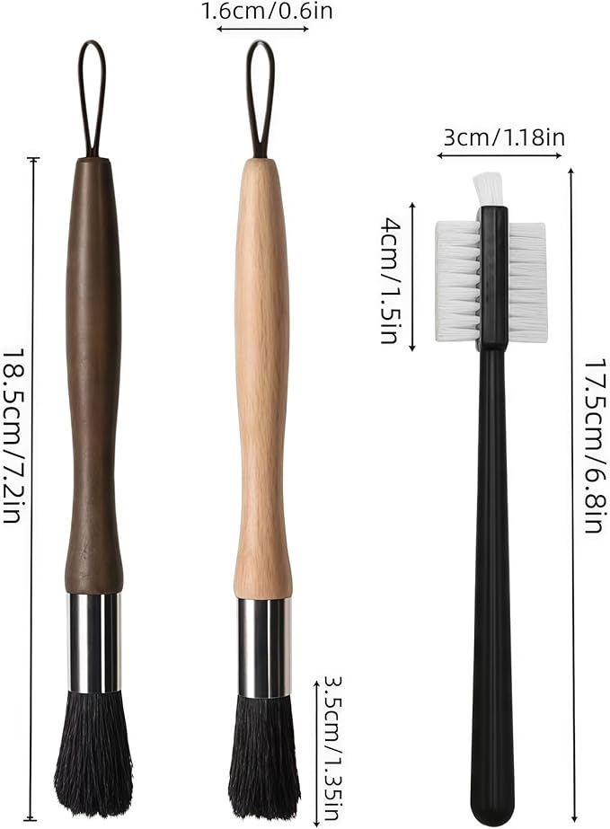 3-Pack Coffee Machine Cleaning Brush, Grinder Cleaning Accessories for Home Kitchen and Barista