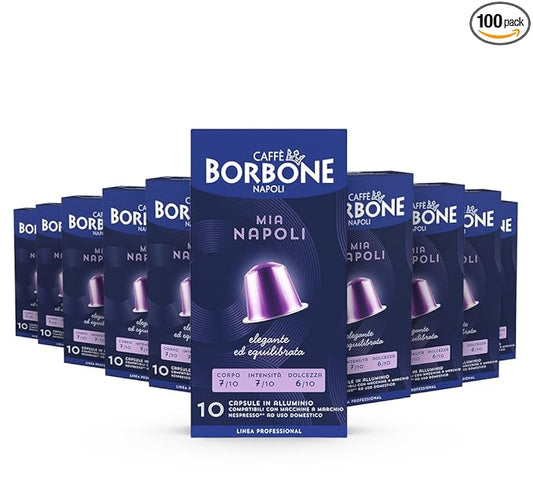 Caffè Borbone Mia Napoli Aluminum Capsules Compatible with Nespresso Original Machines, Medium Roast, 100 Count