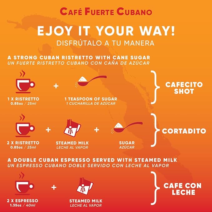 Café Fuerte Cubano, Aluminum Espresso Capsules, Compatible with Nespresso Original Machines, Dark Roast, Intensity 13, High Caffeine, Recyclable Coffee Pods, Roasted and Packaged in USA (80 Count)