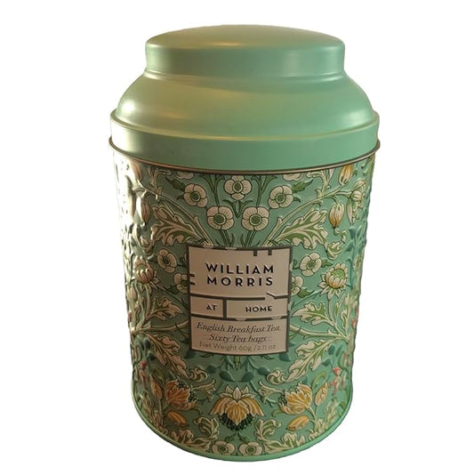 William Morris At Home - English Breakfast Tea Tin (60 Tea Bags) (Hyacinth Blue Artistic Tin)