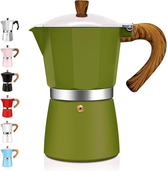 9 Cup Aluminum Espresso Stovetop Moka Pot Express Coffee Maker Percolator Italian Classic Mocha Coffee Machine for Italian and Cuban Cafe Brewing for Home & Camping 450ml 15oz