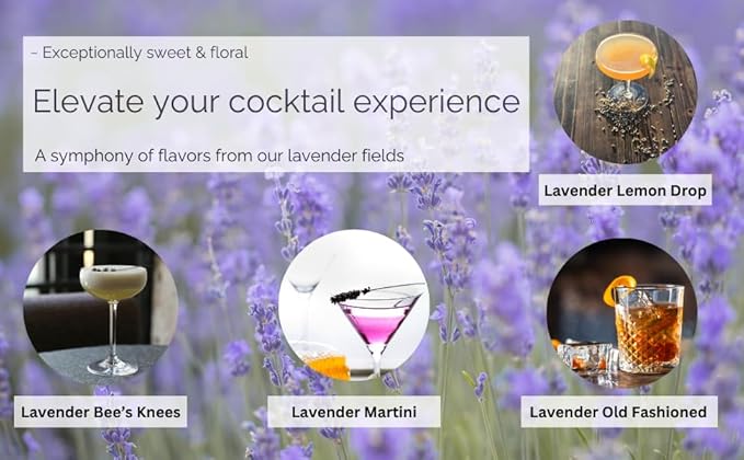 Lavender Lane Lavender Simple Syrup & Lavender Cocktail Picks, For Cocktails, Tea, Coffee, Mocktails, Garnishment - Image 6