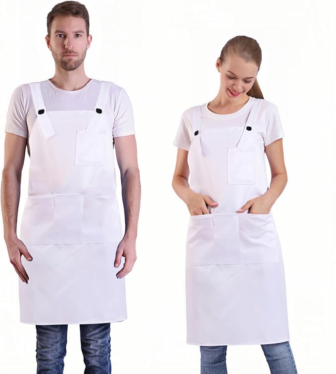 BIGHAS H Back Style Apron with Pocket for Women, Men Adjustable Large Size Comfortable, Kitchen, Home, Cooking 12 Colors by BIGHAS