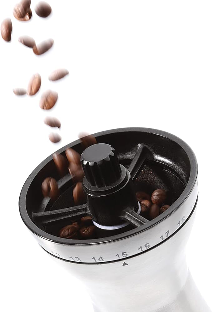 Zassenhaus Manaos Manual Coffee Grinder - Stainless Steel Mill - 2.5 Ounce, 9.5-Inch Hand Bean Grinder for Fresh Coffee