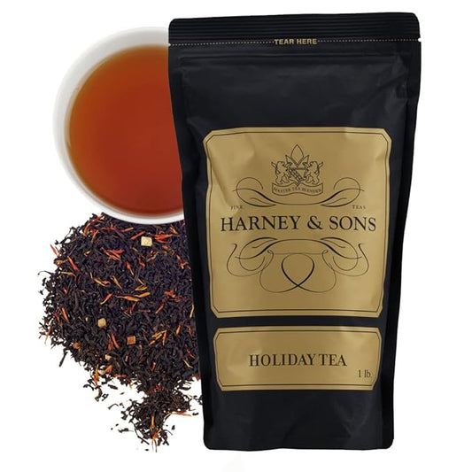 Harney & Sons Holiday Tea with Citrus, Clove, Cinnamon, Almond Flavors | 16oz of Loose Black Tea
