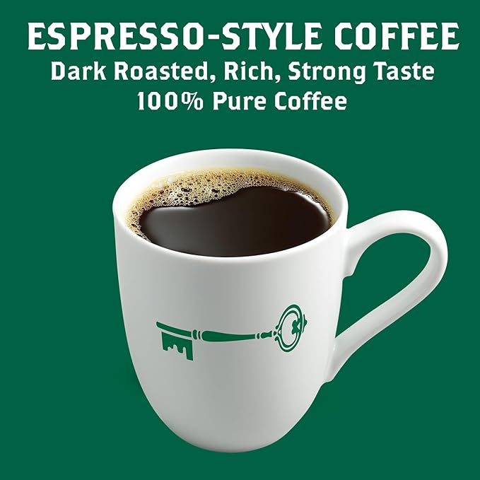 Cafe La Llave Dark Roast Ground Espresso Coffee, 10 oz Can – Authentic Cuban-Style, Rich Bold Strong Flavor – Intensely Aromatic Brew