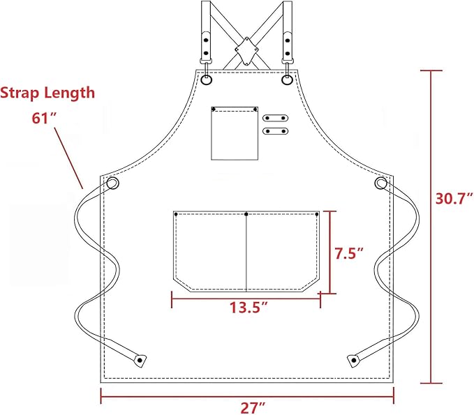 AFUN Aprons for Women Men with Large Pockets, 12-Ounce Cotton Canvas Cross Back Apron - Image 2