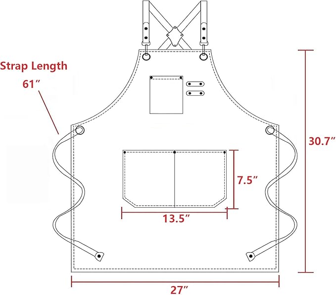 AFUN Aprons for Women Men with Large Pockets, 12-Ounce Cotton Canvas Cross Back Apron - Image 7