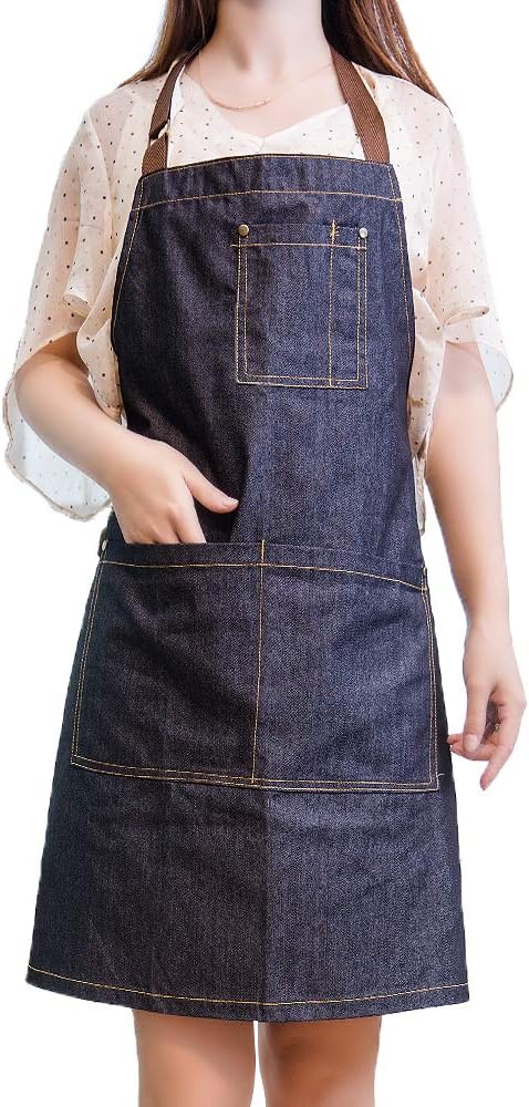 Unisex adjustable multi pocket denim apron for Chef Kitchen BBQ and Studio by Yiswear+you+deserve+to+have
