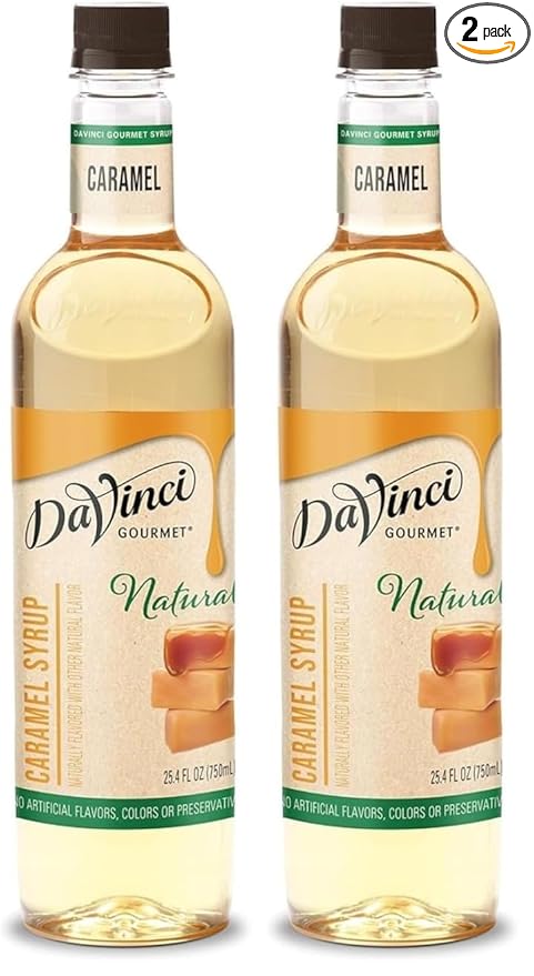 DaVinci Gourmet Naturals Caramel Syrup, 25.4 Fluid Ounces (Pack of 2)