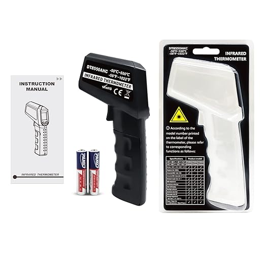 Infrared Thermometer Temperature Gun -58℉~ 1022℉ (-50℃ ~ 550℃) Non-Contact Instant-Read Digital Laser Infrared Ir Thermometer with Color Screen (Black)