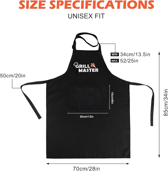 Bib Apron,Unisex Black Aprons Adjustable Washable,with 2 Pockets for Kitchen Crafting BBQ Drawing - Image 2