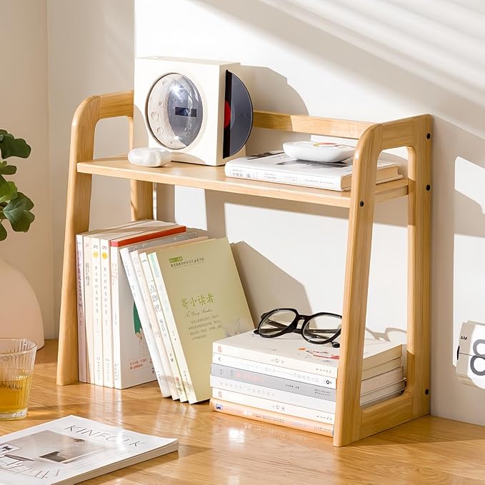 Natural Bamboo Coffee Station Organizer, 2-Tier Wooden Kitchen Counter Shelf for Bar Accessories, Multi-Functional Countertop Storage Rack for Syrup Bottles & Coffee Essentials (Natural Bamboo) - Image 9