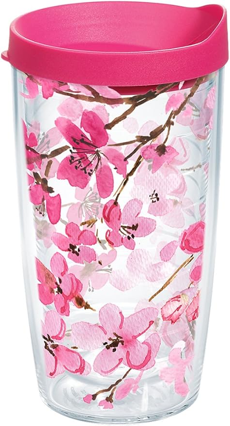Japanese Cherry Blossom 16 oz Tumbler with Lid