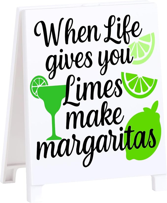 When Life Gives You Limes Make Margaritas Bar Decor Sign Funny Coffee Bar Accessories Plaque for Home Pub Lounge Man Cave Party Decoration for New Couples Drink Lovers & Bartenders Christmas Gifts by Funnysignsandcozydecorgiftsforyourspacethatspeakyourmind
