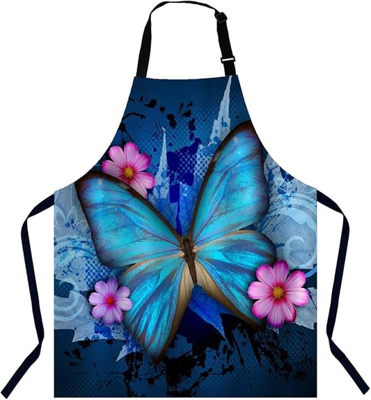 Butterfly Chefs Apron, Cooking and Baking Apron for Men and Women, Kitchen Apron, Butchers Apron, BBQ & Catering Bibs by Unknown