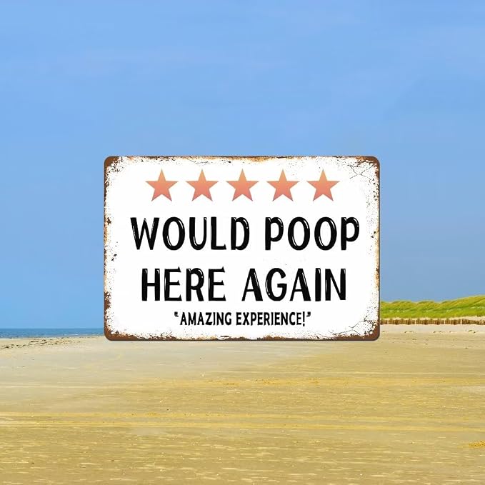 Funny Bathroom Poop Here Sign Bathroom Wall Decor 8 x 12 Inch Funny Door Signs for Bar Cafe Pub Home Toilet Wall Decoration - Image 2