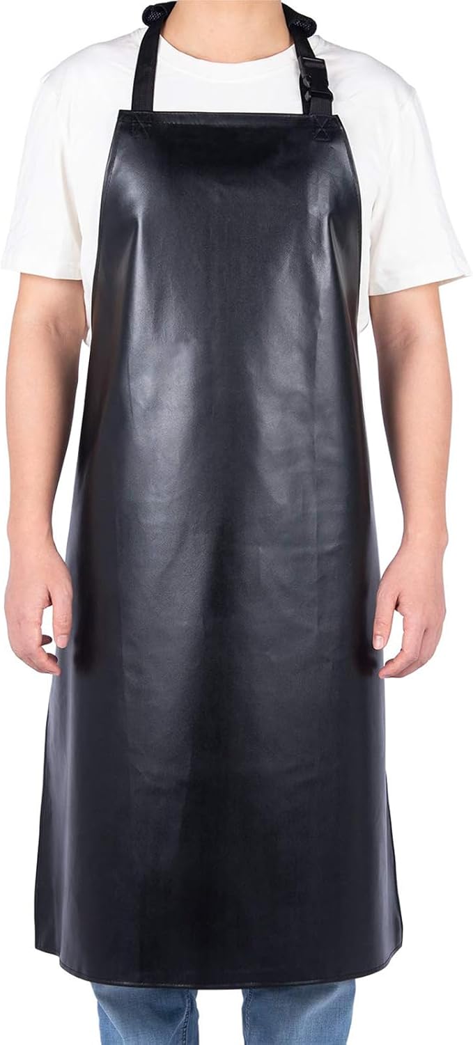 Homsolver Heavy Duty Vinyl Waterproof Apron for Unisex Adult, Ultra Lightweight, Chemical Resistant Industrial Work Apron by Homsolver