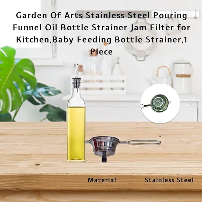 Stainless Steel Pouring Funnel Oil Bottle Strainer Jam Filter for Kitchen,Baby Feeding Bottle Strainer,1 Piece
