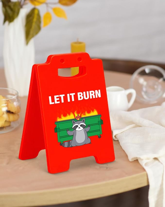 Funny Office Gifts for Women Men Boss Leader Coworkers, Dumpster Fire Desk Decor, Employee Appreciation Gifts, Cute Humor Dumpster Office Desk Sign Cubicle Decor - Image 5