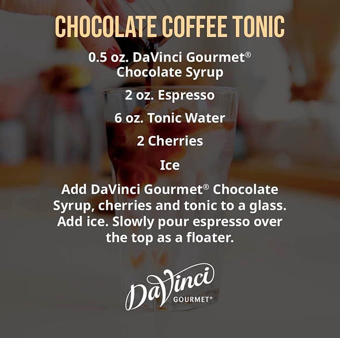 DaVinci Gourmet Classic Chocolate Syrup, Natural, 25.4 Fluid Ounces (Pack of 4)