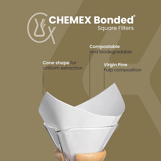 Chemex Bonded Filter - Square - 100 ct - 2 Pack - Exclusive Packaging