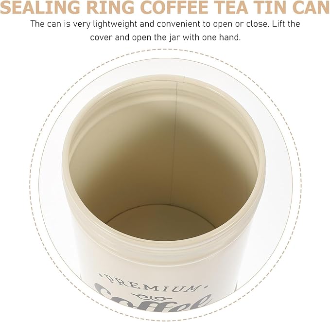 Luxshiny Metal Coffee Canister 40 Oz Airtight Tea Storage Jar Multi-Function Kitchen Container for Candy Snacks Loose Beans