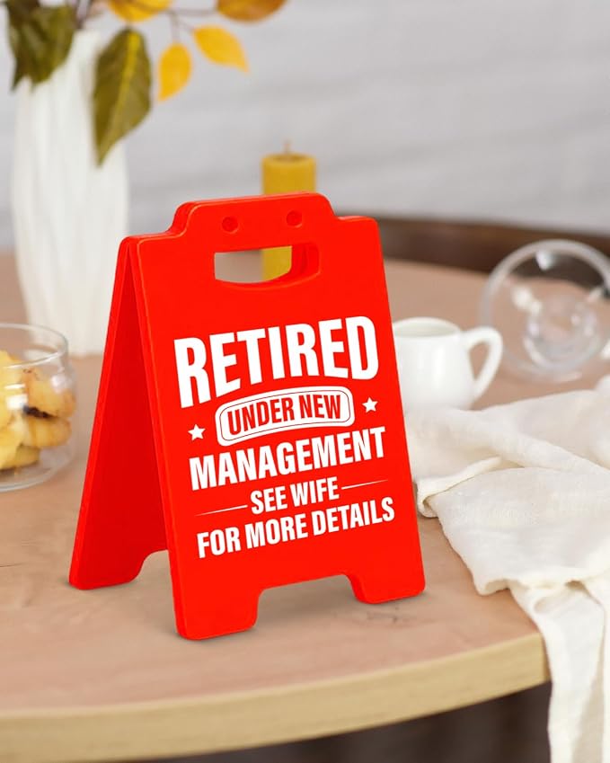 Retirement Gifts for Men - Funny Retirement Home Desk Sign Cubicle Decor - Retired Gifts for Coworkers Friends Teacher Nurses Boss Coworker Husband Dad - Cool Party Idea Decorations - Image 5