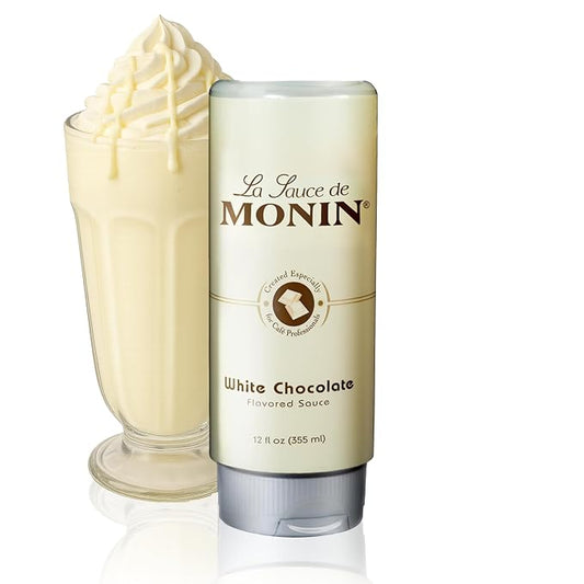 Monin - Gourmet White Chocolate Sauce, Creamy and Buttery, Great for Desserts, Coffee, and Snacks, Gluten-Free, Non-GMO (12 Ounce) by Monin