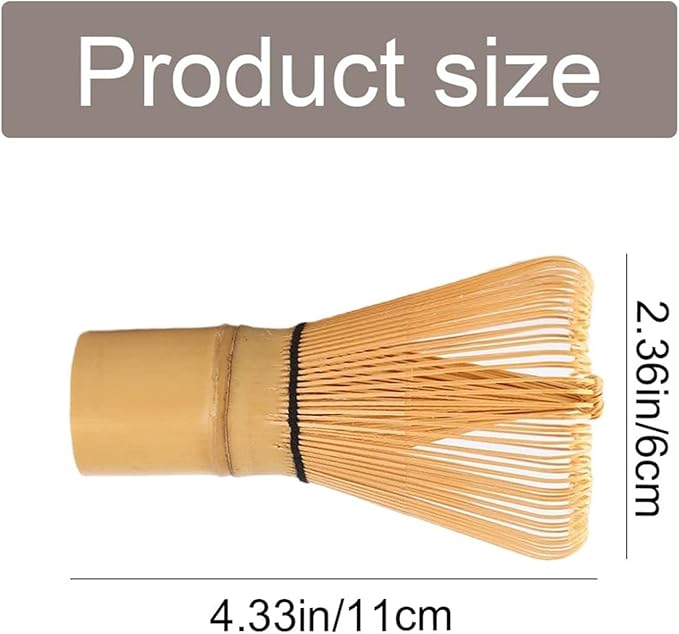 Matcha Whisk 100 Prong Natural Bamboo Tea Powder Whisk Semi Handmade Chasen for Making and Stirring Matcha Golden Bamboo Matcha Green Tea Whisk (3)